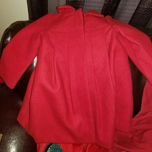Girls Red Pea Coat